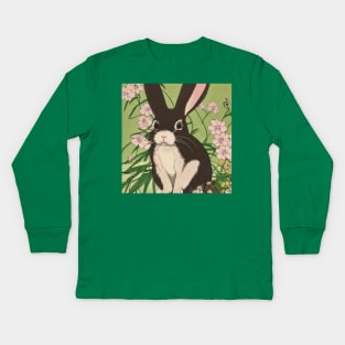 The Playful Pixie Polish Rabbit Bunny in the House Kids Long Sleeve T-Shirt